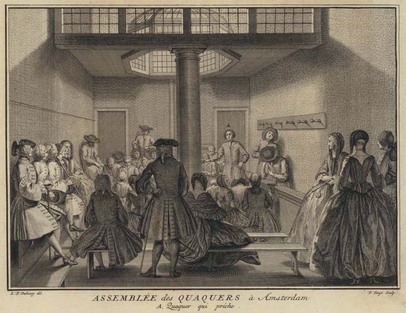 Man preaching at a meeting of Quakers in Amsterdam, Netherlands by Pierre Tanje