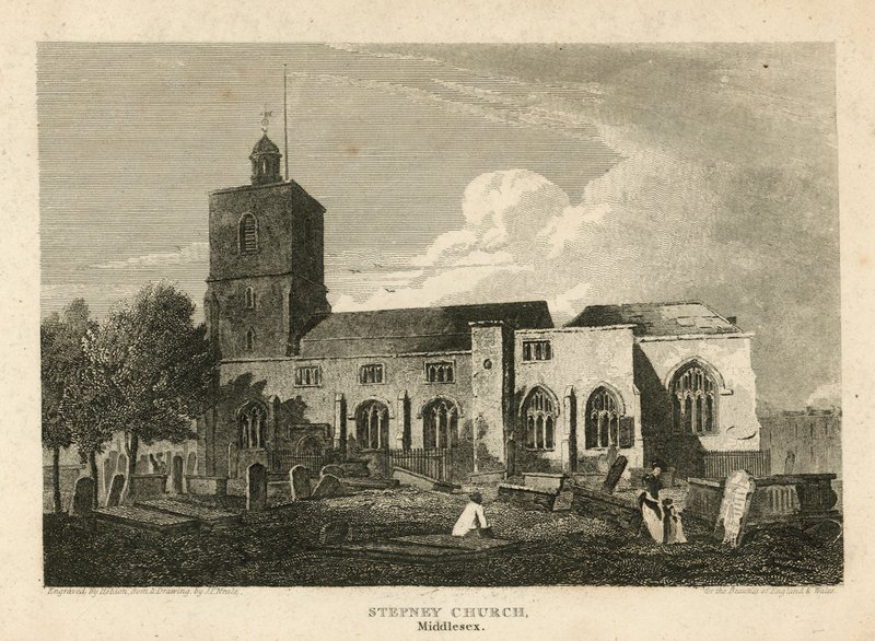 Stepney Church, London (engraving) by Pieter Jansz. Quast