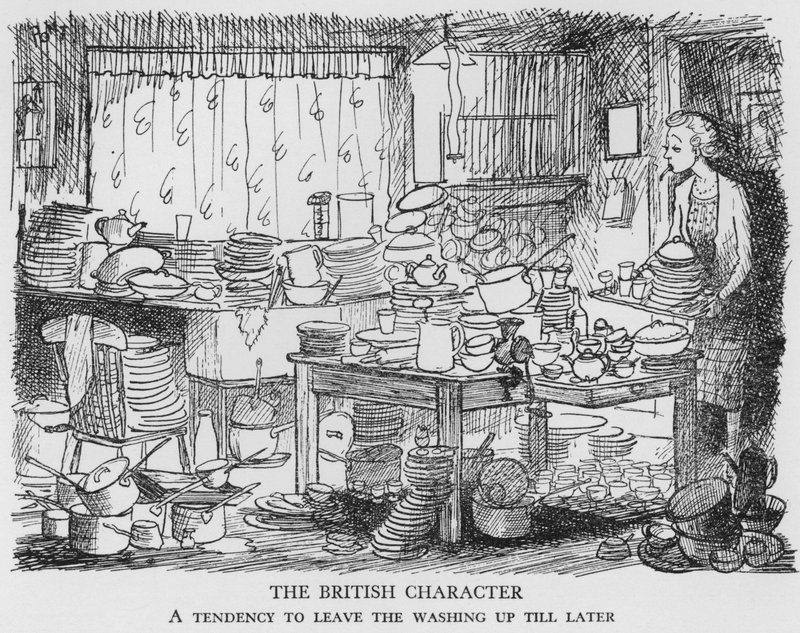 The British Character, A tendency to leave the washing up till later by Pont