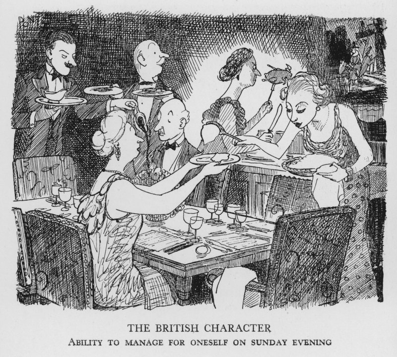 The British Character, Ability to manage for oneself on Sunday evening by Pont