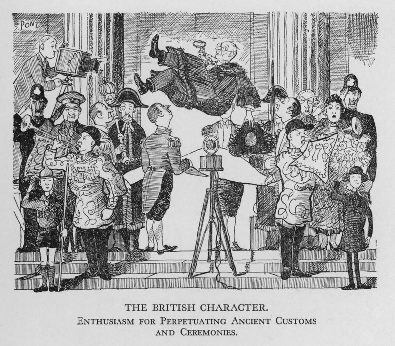 The British Character; Enthusiasm for Perpetuating Ancient Customs and Ceremonies by Pont