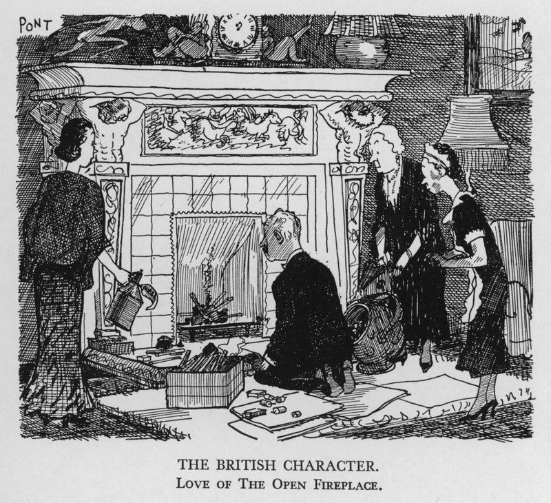 The British character; love of the open fireplace by Pont