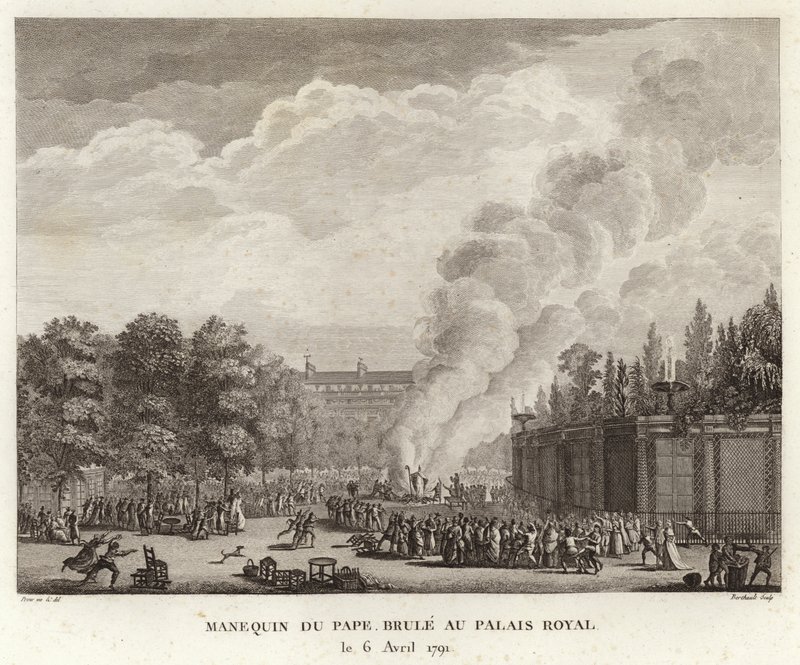 Effigy of the Pope Burned at the Royal Palace by Prieur