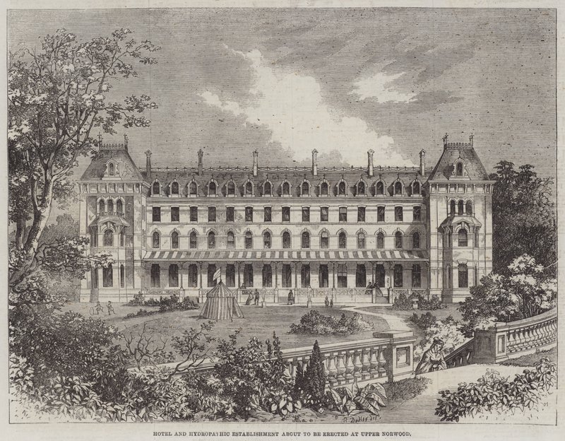 Hotel and Hydropathic Establishment About to be Erected at Upper Norwood by R. Dudley
