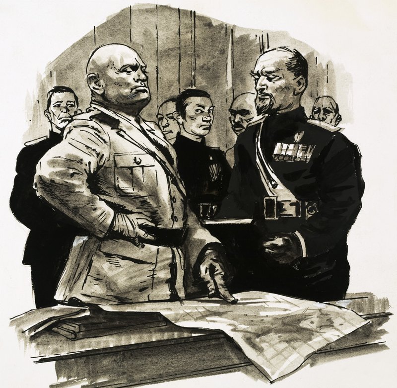 Unidentified Officer Points to a Spot on a Map by Ralph Bruce