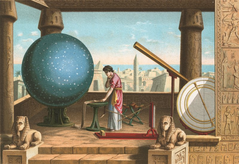 Ptolemy in the observatory in Alexandria by Ramon Puiggari