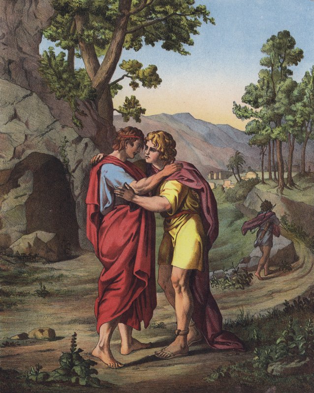 The Last Meeting of David and Jonathan by after Raphael