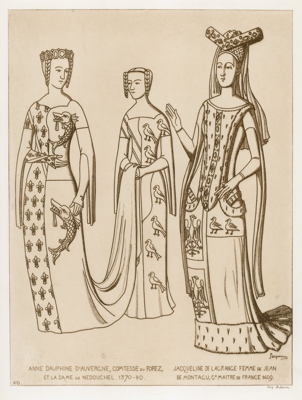 Anne Dauphine, Comtesse du Forez et la dame de Nedouchel, 1370-80. Jacqueline de Lagrange, femme de Jean de Montagu, maître de France, 1409 by Raphael Jacquemin