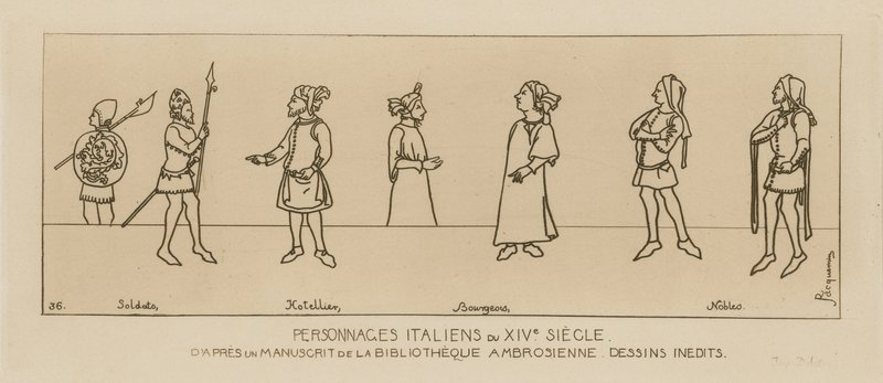 Italian characters from the 14th century by Raphael Jacquemin