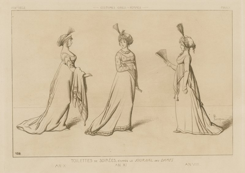 Toilettes de soirees, after Le Journal des Dames by Raphael Jacquemin