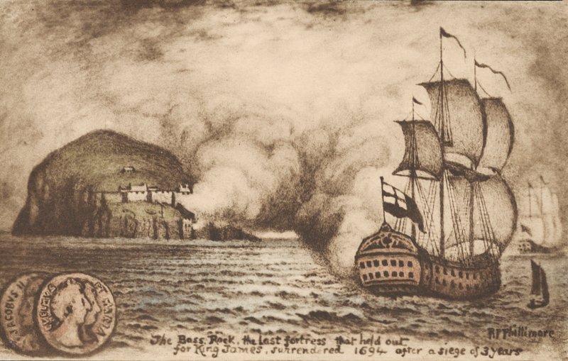 Bass Rock, Scotland, Last Fortress to Hold Out in Support of the Deposed King James II After the Glorious Revolution of 1688 by Reginald Phillimore