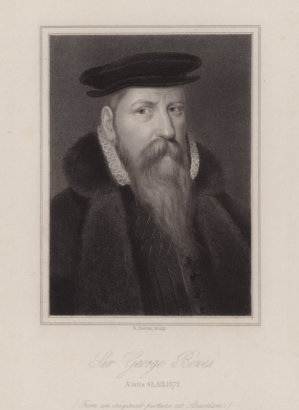 Sir George Bowes, English soldier (engraving) by Reginald Easton
