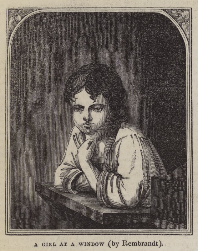 A Girl at a Window by Rembrandt van Rijn