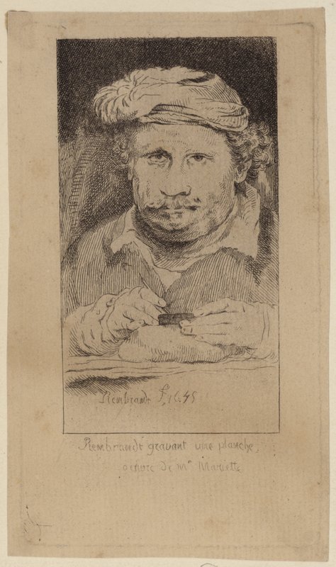Rembrandt 1645 self portrait in the collection of Mariette by Rembrandt van Rijn