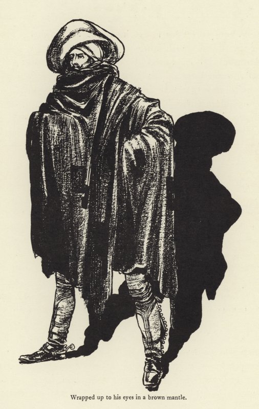 Wrapped up to his eyes in a brown mantle by René Bull