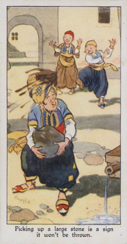 Eastern Proverb: Picking up a large stone is a sign it won