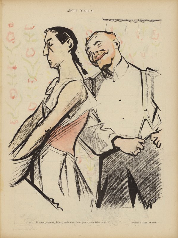 Conjugal love (Illustration for Le Rire) by Rene George Hermann Paul