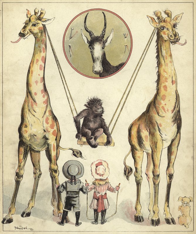 Giraffes Playing with Monkey by Richard Andre