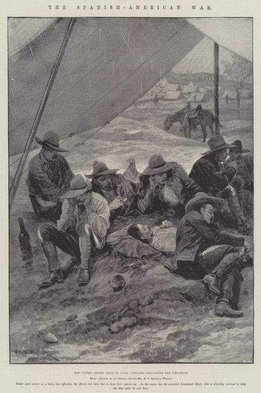 The Spanish-American War, the United States Army in Cuba, Officers discussing the Situation by Richard Caton Woodville junior