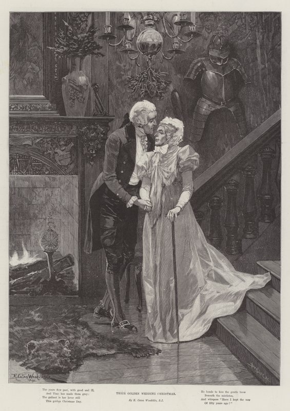 Their Golden Wedding Christmas by Richard Caton Woodville junior