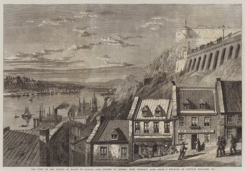 The Visit of the Prince of Wales to Canada, the Citadel of Quebec, from Prescott Gate by Richard Principal Leitch