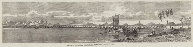 Viaduct on the Madras Railway Across the River Poiney, in Arcot by Richard Principal Leitch