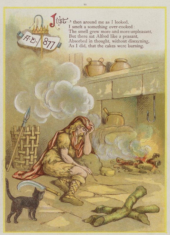 Page from Upstream by Richard Andre, King Alfred and the cakes by Richard Andre