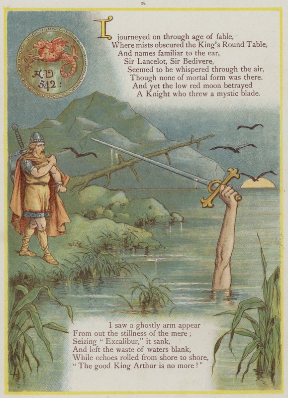Page from Upstream by Richard Andre, King Arthur and Excalibur by Richard Andre