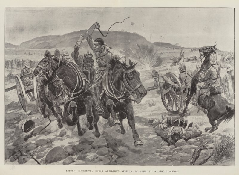 Before Ladysmith, Horse Artillery Rushing to Take Up a New Position by Richard Caton Woodville junior