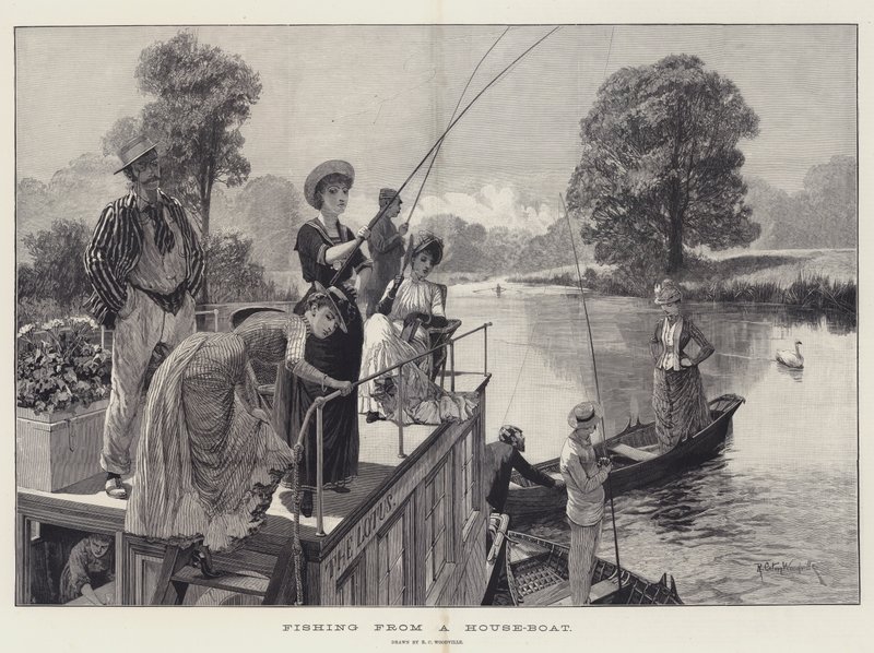 Fishing from a House-Boat by Richard Caton Woodville junior