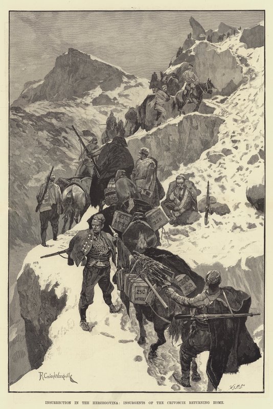 Insurrection in the Herzegovina, Insurgents of the Crivoscie Returning Home by Richard Caton Woodville junior