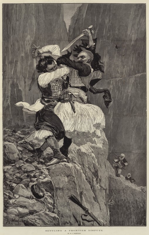 Settling a Frontier Dispute by Richard Caton Woodville junior