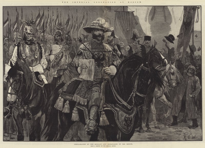 The Imperial Coronation at Moscow, Proclamation by the Heralds and Secretaries of the Senate by Richard Caton Woodville junior