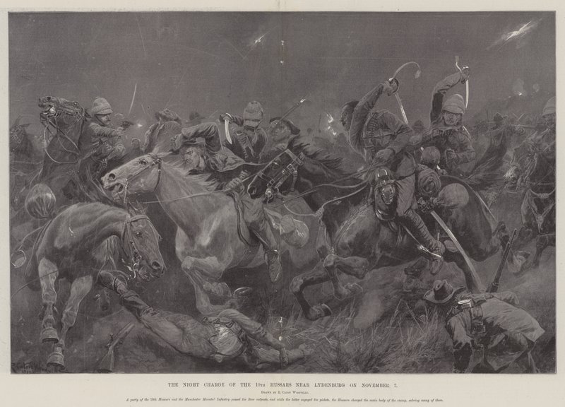 The Night Charge of the 19th Hussars near Lydenburg on 7 November by Richard Caton Woodville junior