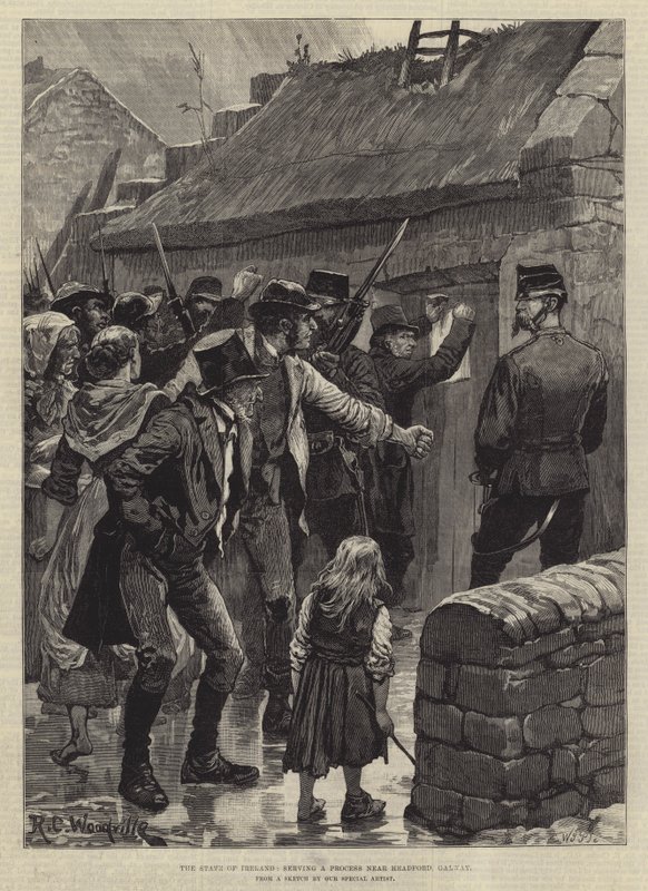 The State of Ireland, serving a Process near Headford, Galway by Richard Caton Woodville junior