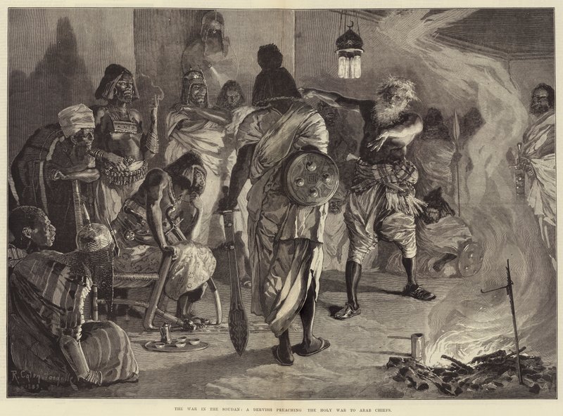 The War in the Soudan, a Dervish Preaching the Holy War to Arab Chiefs by Richard Caton Woodville junior