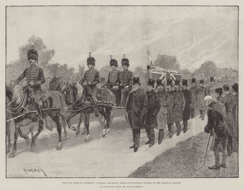 The Late Duke of Clarence, Funeral Procession from Sandringham Church to the Railway Station by Richard Caton Woodville junior