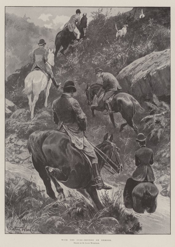 With the Stag-Hounds on Exmoor by Richard Caton Woodville junior