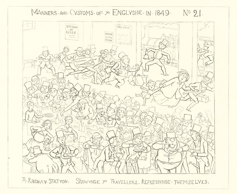 A Railway Station showing the travellers refreshing themselves (1849) by Richard Doyle