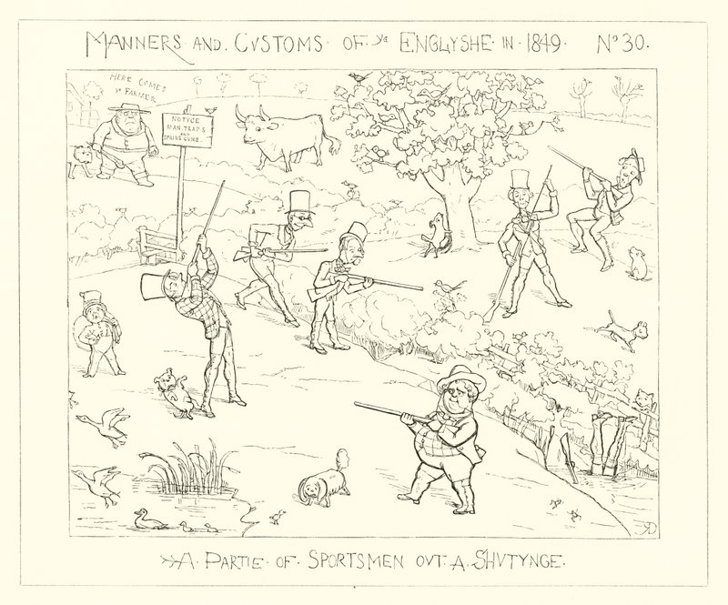 A party of sportsmen out shooting (1849) by Richard Doyle