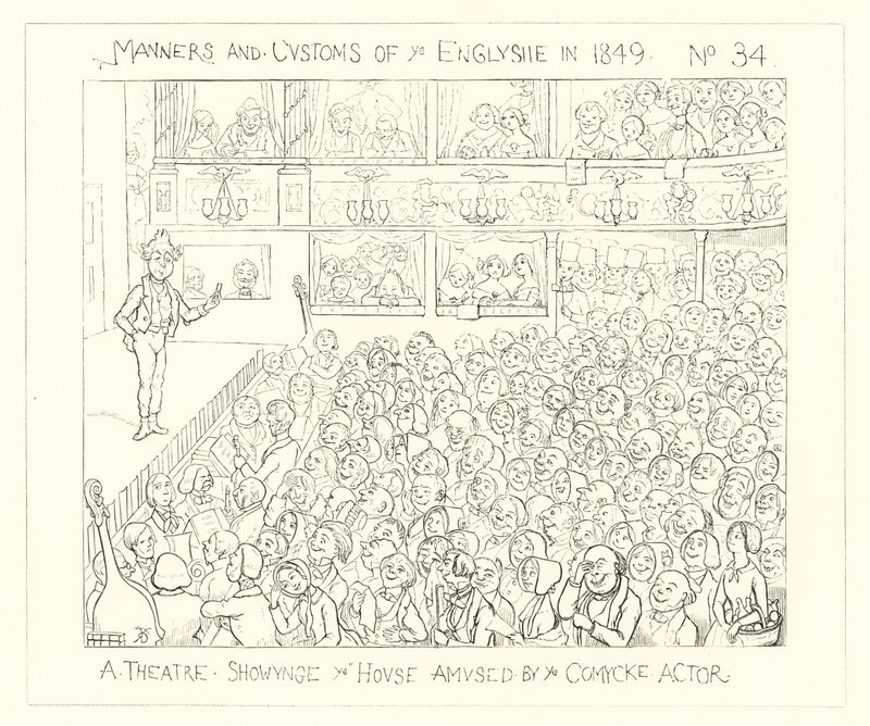 A theatre showing the house amused by the comic actor (1849) by Richard Doyle