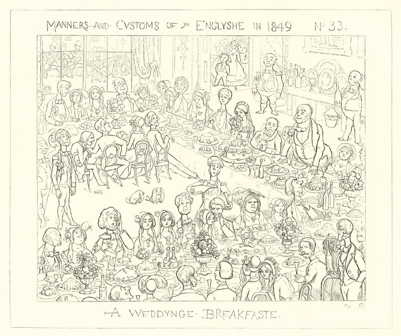 A wedding breakfast (1849) by Richard Doyle