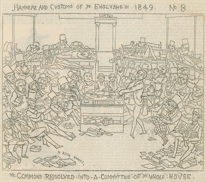 Manners and Customs of the English in 1849: The Commons resolved into a committee of the whole house by Richard Doyle