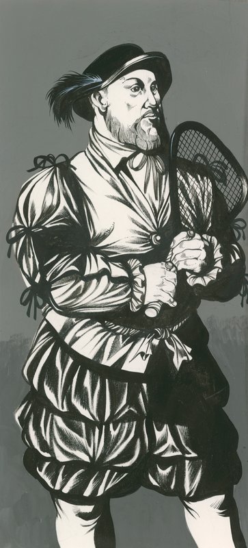 King Henry VIII with tennis racket by Richard Hook