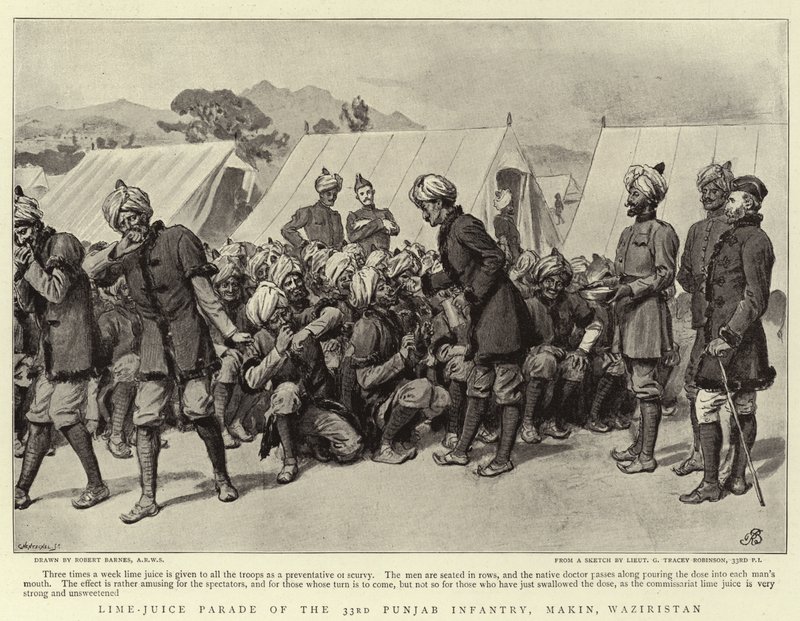 Lime-Juice Parade of the 33rd Punjab Infantry, Makin, Waziristan by Robert Barnes