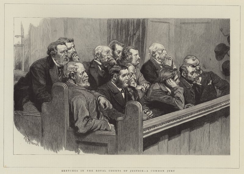 Sketches in the Royal Courts of Justice, a Common Jury by Robert Barnes