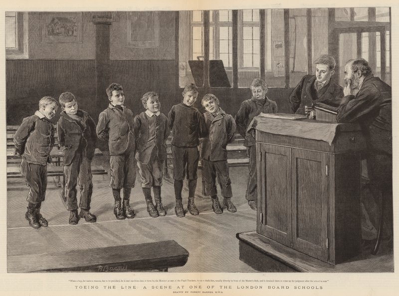 Toeing the Line, a Scene at One of the London Board Schools by Robert Barnes