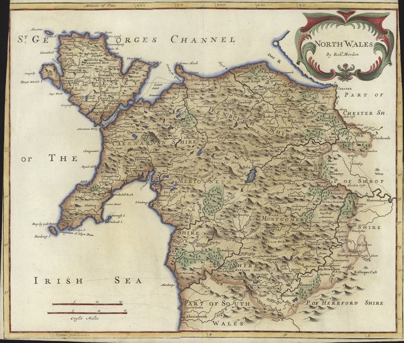 Map of North Wales by Robert Morden