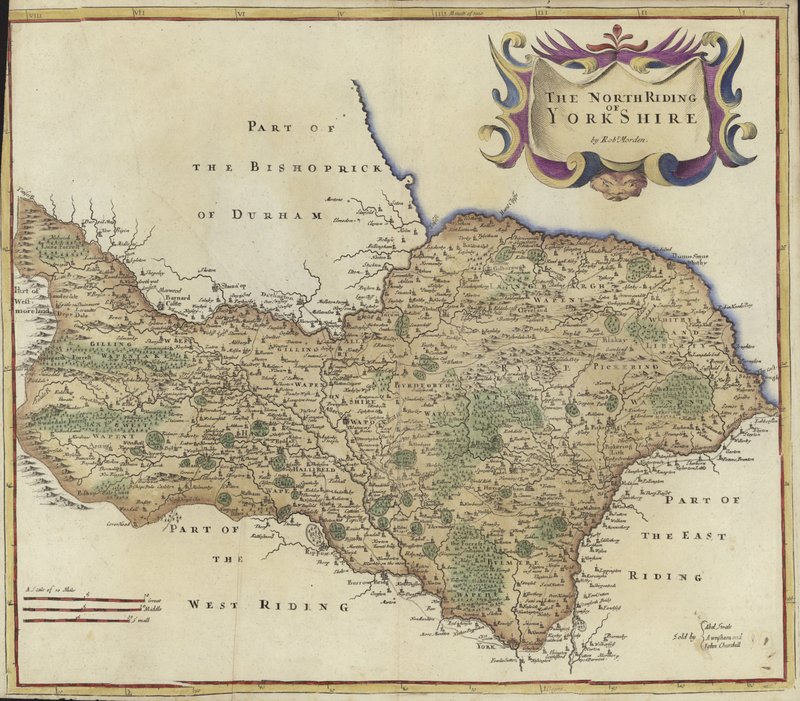Map of the North Riding of Yorkshire by Robert Morden