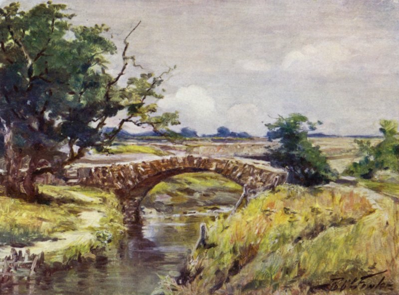 Old Roman Bridge, near Swansea by Robert (after) Fowler